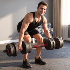 Reguliuojamas hantelių ir štangos komplektas 20 kg, juodas
