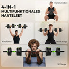 Reguliuojamas hantelių rinkinys, 20 kg, žalias