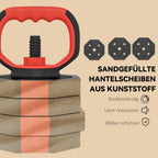 Reguliuojamas svarmenų rinkinys 6-in-1, 25 kg, raudonas