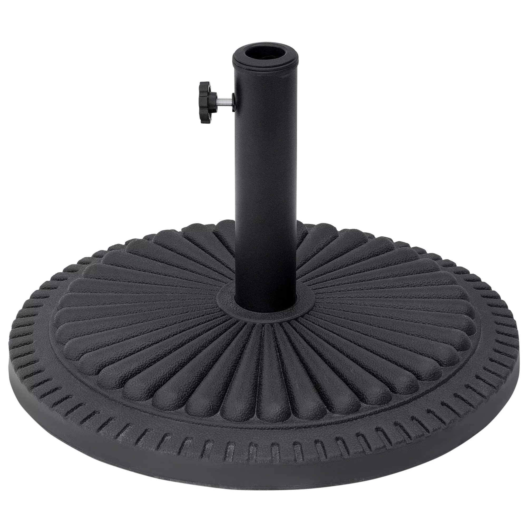 Skėčių stovas 14 kg Skėčių stovas Apvalus skėčių laikiklis, stovas Skėčių svoris skėčiams 35–48 mm vamzdžio skersmens, balkonui, terasai, sodui, juodas