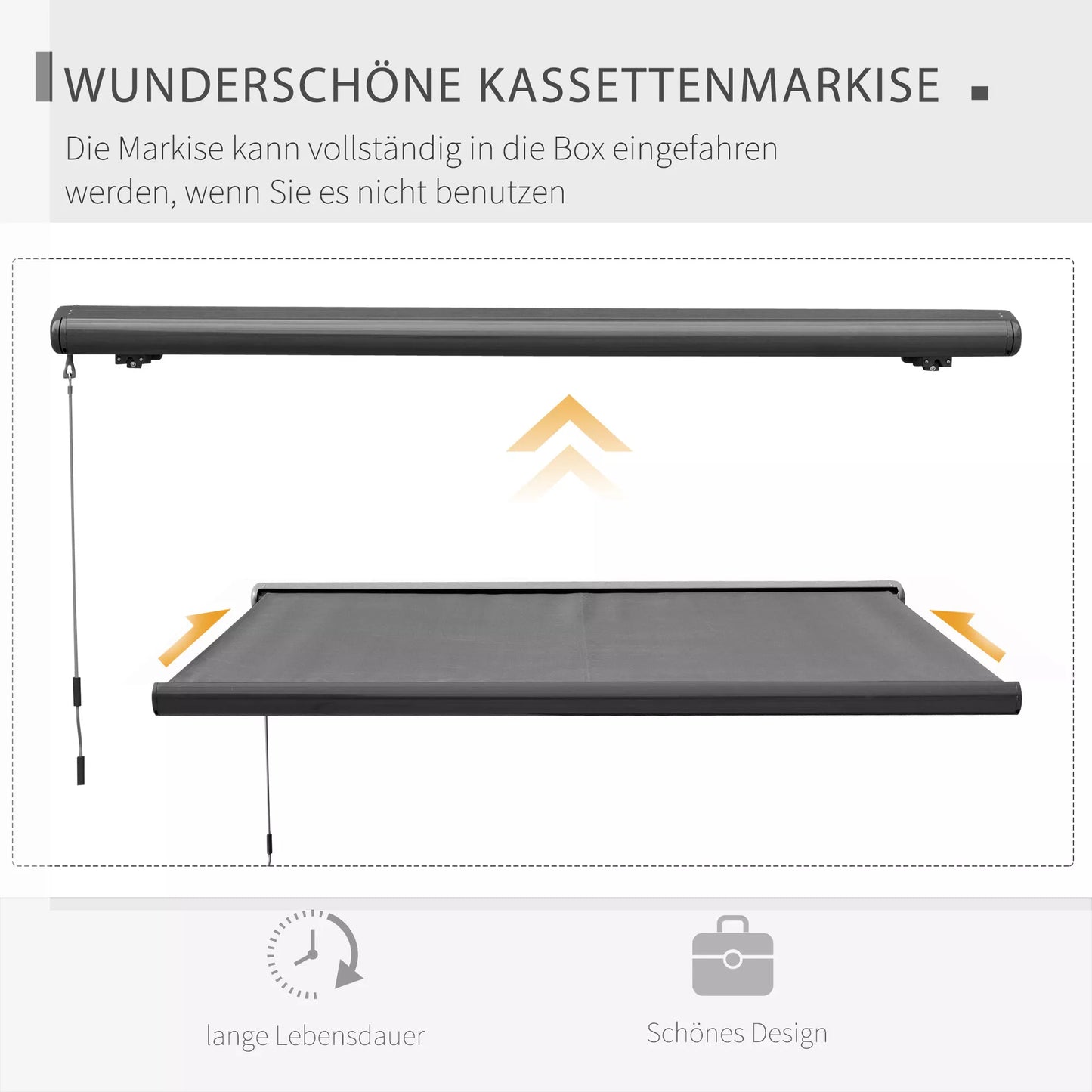 Elektrinė markizė, su nuotolinio valdymo pulteliu, su montavimo rinkiniu, metalinis rėmas, tamsiai pilka, 3 x 2,5 m