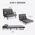 Sofa-lova su informacine grafika apie tris padėtis