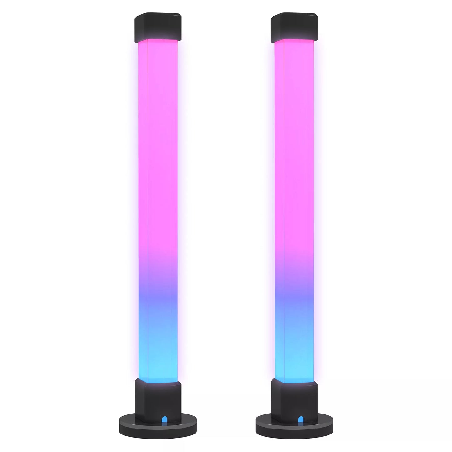 2 vnt. LED stalinės lempos rinkinys su programėlės ir nuotolinio valdymo pulteliu, muzikos sinchronizacija, spalvų režimai, laikmatis, balta