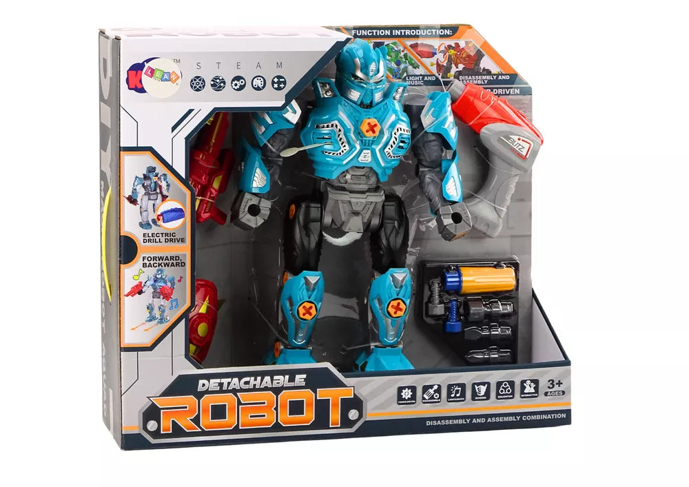 Robotizuotas žaislas su priedais, 48 × 42 × 14 cm, mėlynas