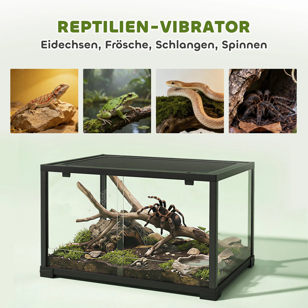 Roplių terariumas su stumdomomis durelėmis, 86 l, juodas, 60 x 45 x 32 cm