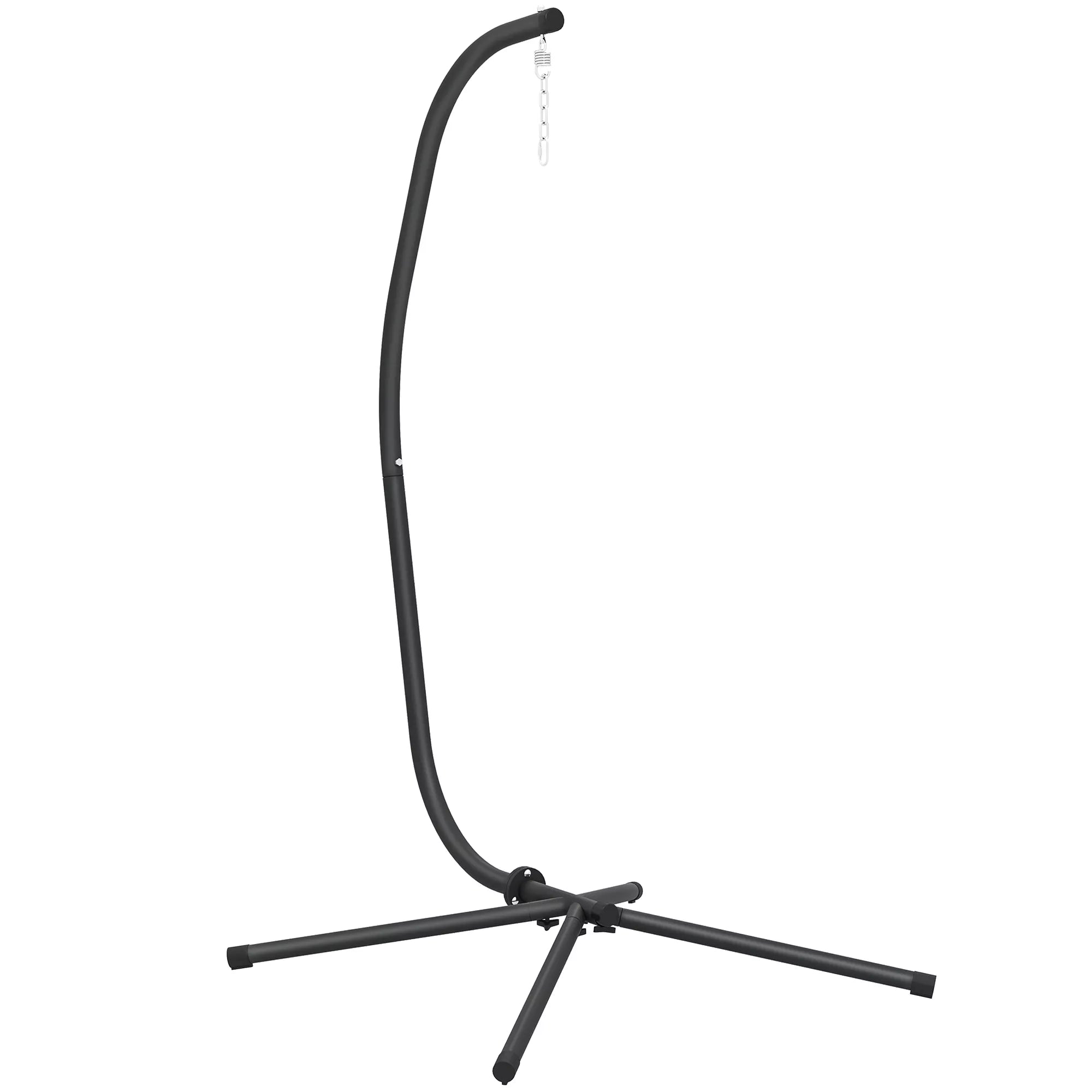 C formos pakabinamojo kėdės stovas, reguliuojamas aukštis, metalinis stovas su pakabinimo grandine, iki 150 kg, juodas