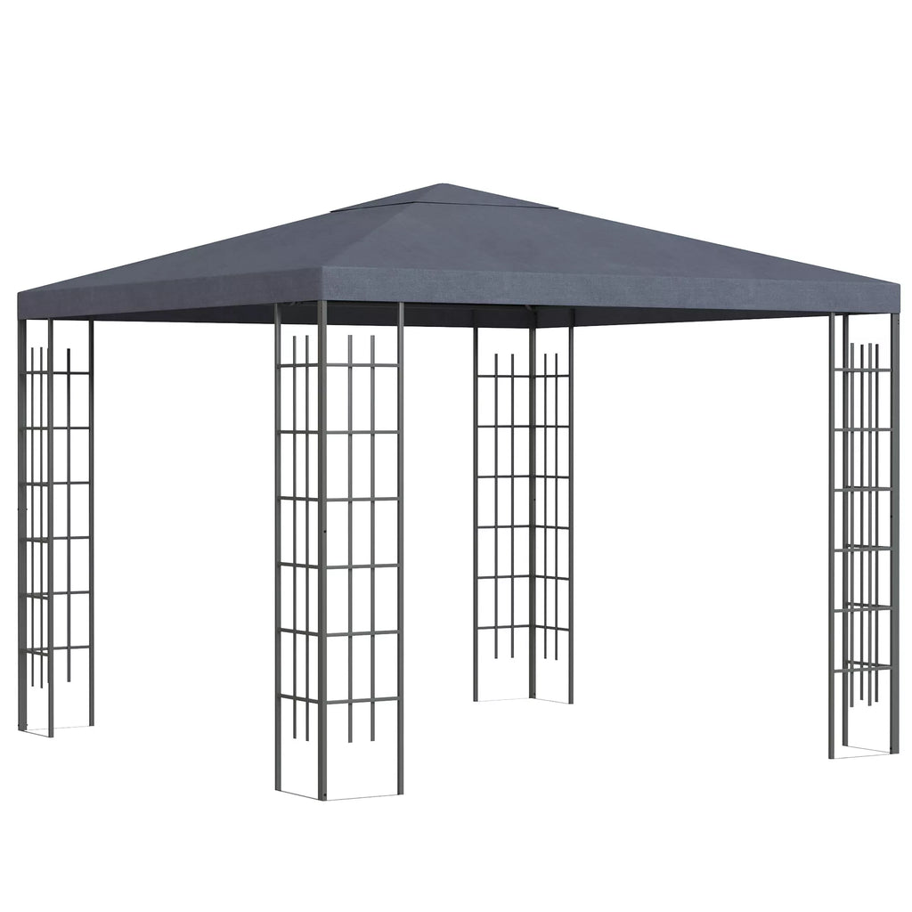 Sodo paviljonas 2,95 x 2,95 m Paviljonas Sodo palapinė Šventinė palapinė Vakarėlių palapinė Plienas Poliesteris Pilka