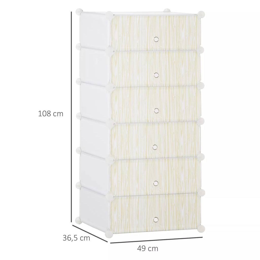 Modulinė lentynų sistema 12 porų batų, 49 cm x 36,5 cm x 108 cm, balta