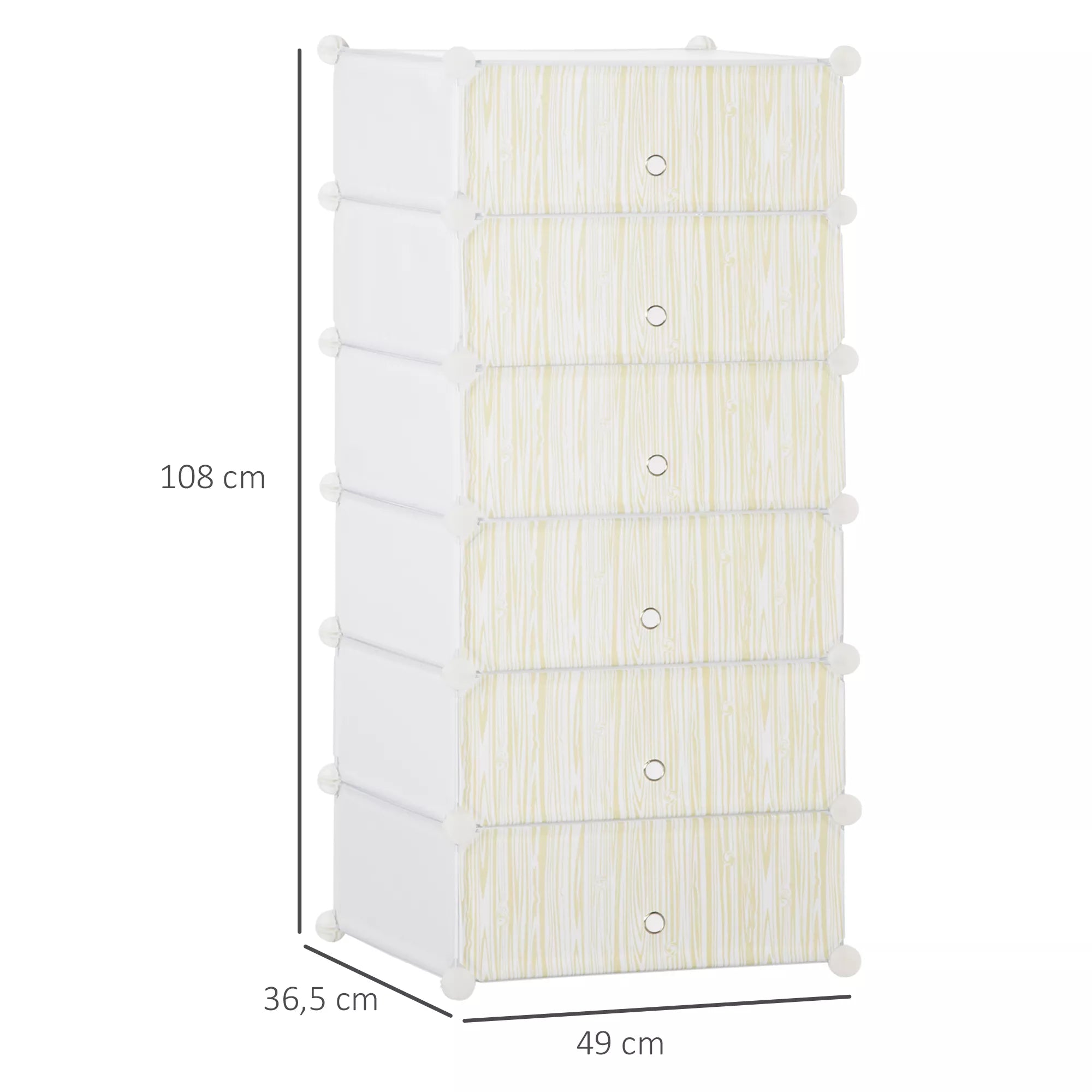 Modulinė lentynų sistema 12 porų batų, 49 cm x 36,5 cm x 108 cm, balta