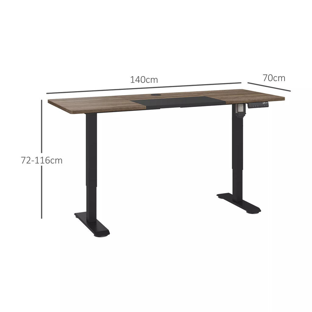 Aukščio reguliuojamas stalas Elektrinis 140 x 70 cm Kompiuterio stalas su 4 atminties valdymo funkcijomis, 4 dalių stalviršis, stovimojo-sėdimojo stalo su apsauga nuo susidūrimo, apsauga nuo perkaitimo Juodas