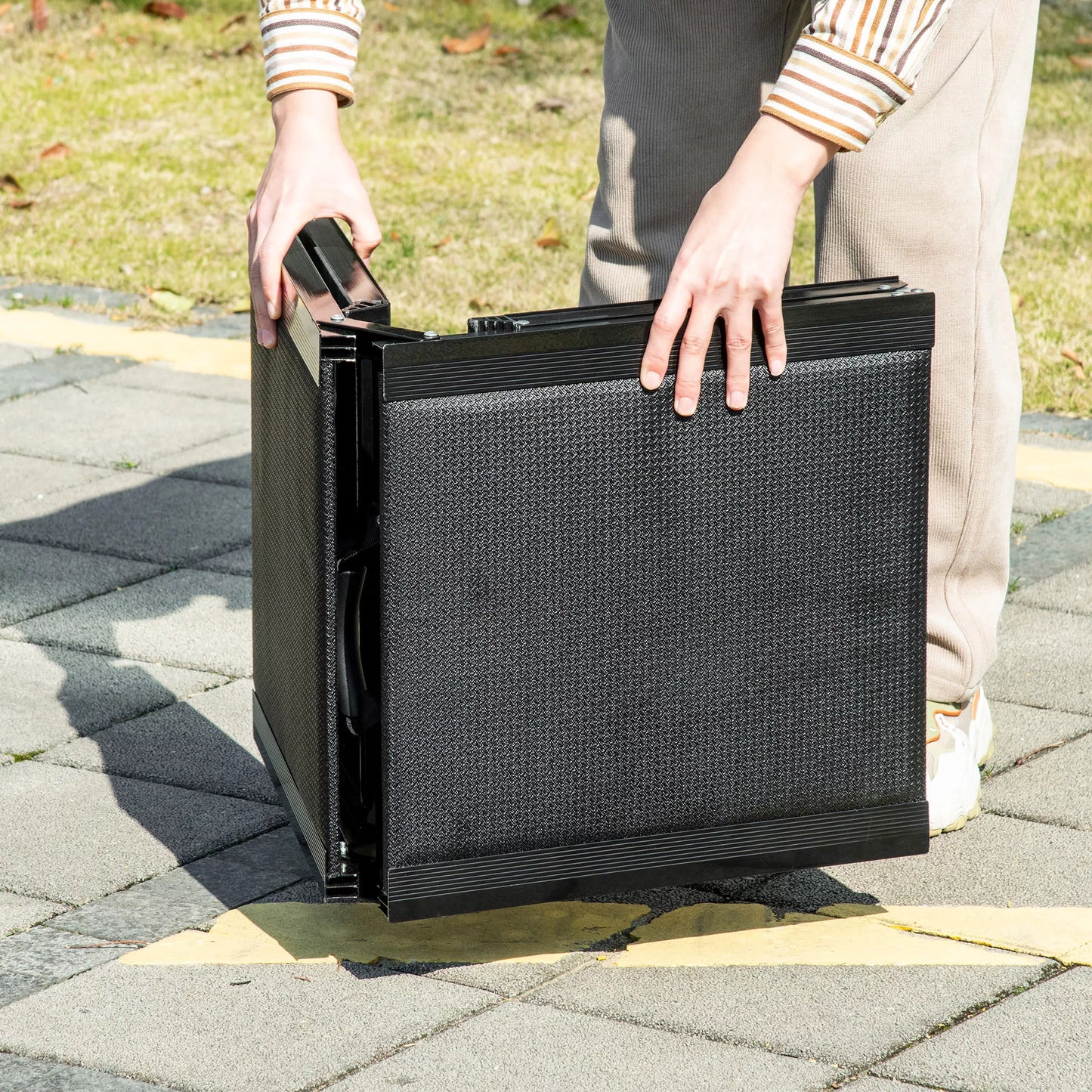 Naminių gyvūnų rampa, sulankstoma, neslidži, šunims iki 40 kg, 158 cm x 43,5 cm x 2,5 cm, juoda