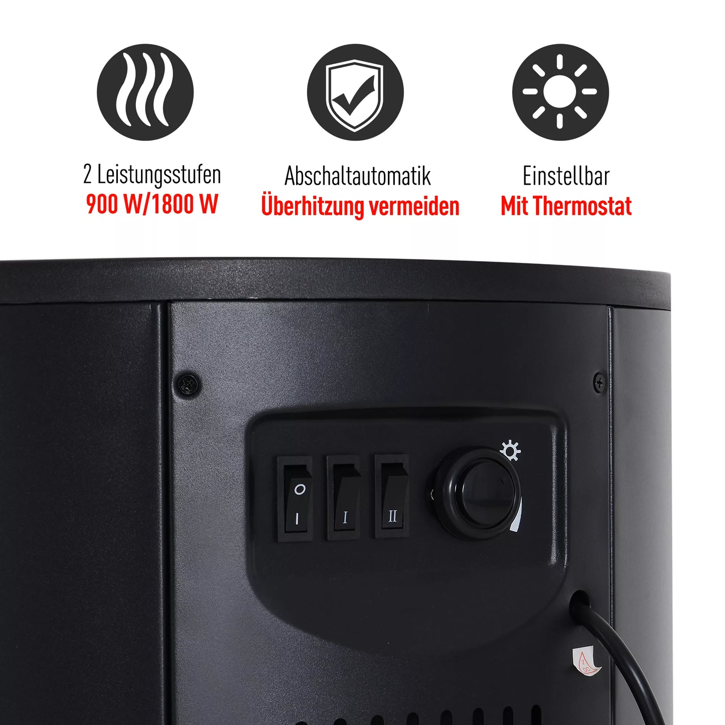 Elektrinis židinys su šildymu, elektrinis židinys su LED liepsnos efektu, 900/2000W dekoratyvinis židinys, elektrinis židinys, juodas