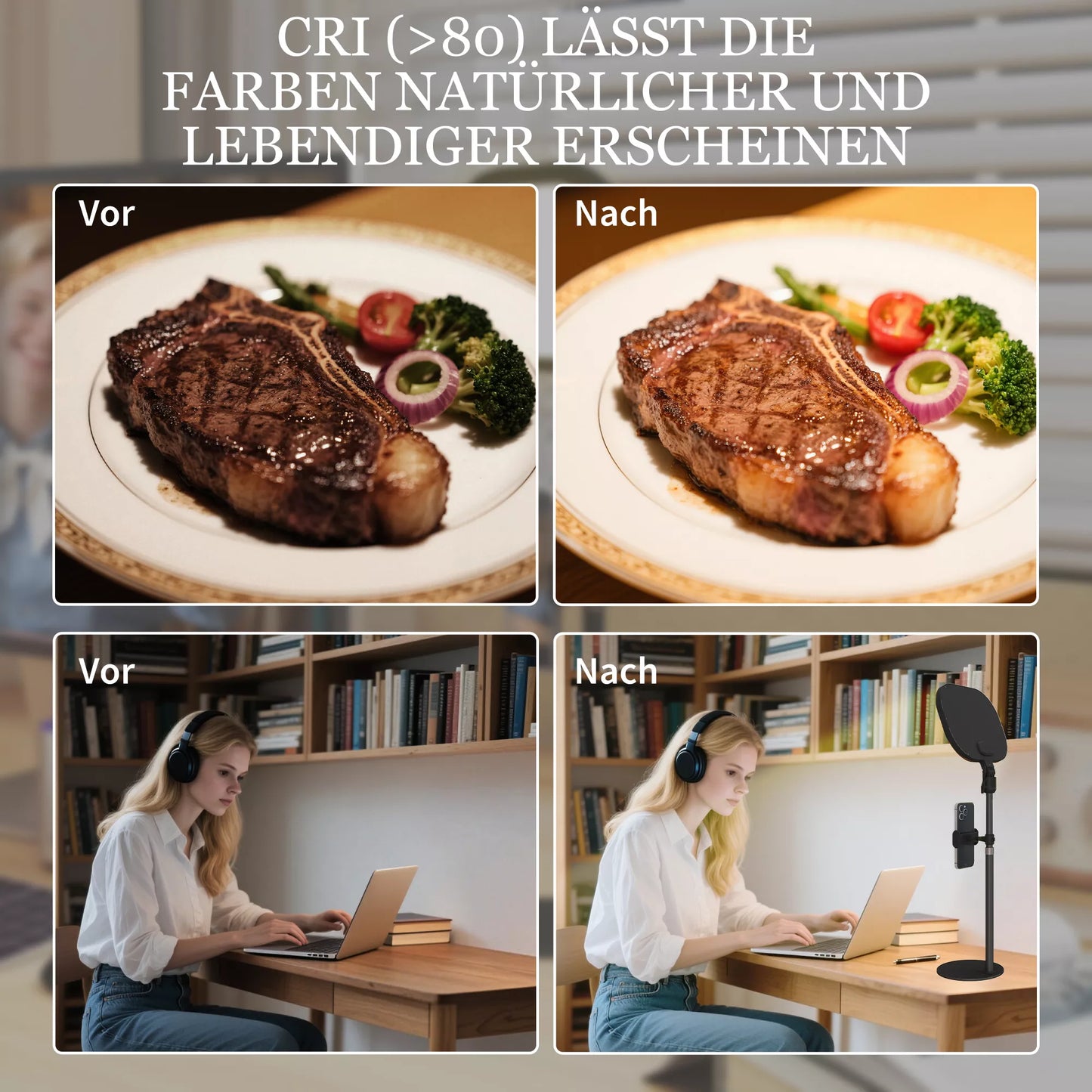 LED naktinio stalelio šviestuvas, 10 pritemdymo lygių, 5 spalvos, atminties funkcija, metalas, juoda