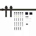 Stumdomų durų bėgelių sistema, iki 100 kg apkrova, metalas, 2 m, juoda