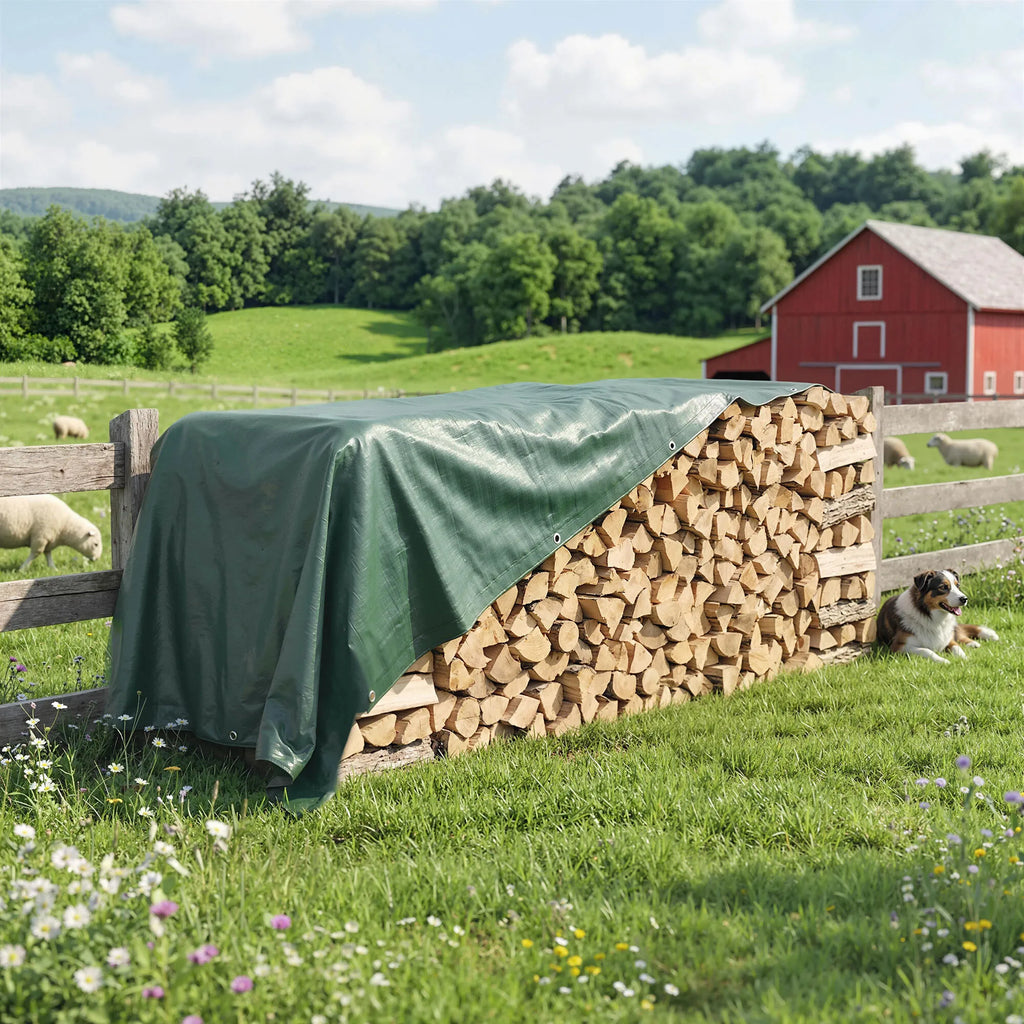 Vandeniui atsparus tentas 4x6 m 90g/m² žalias