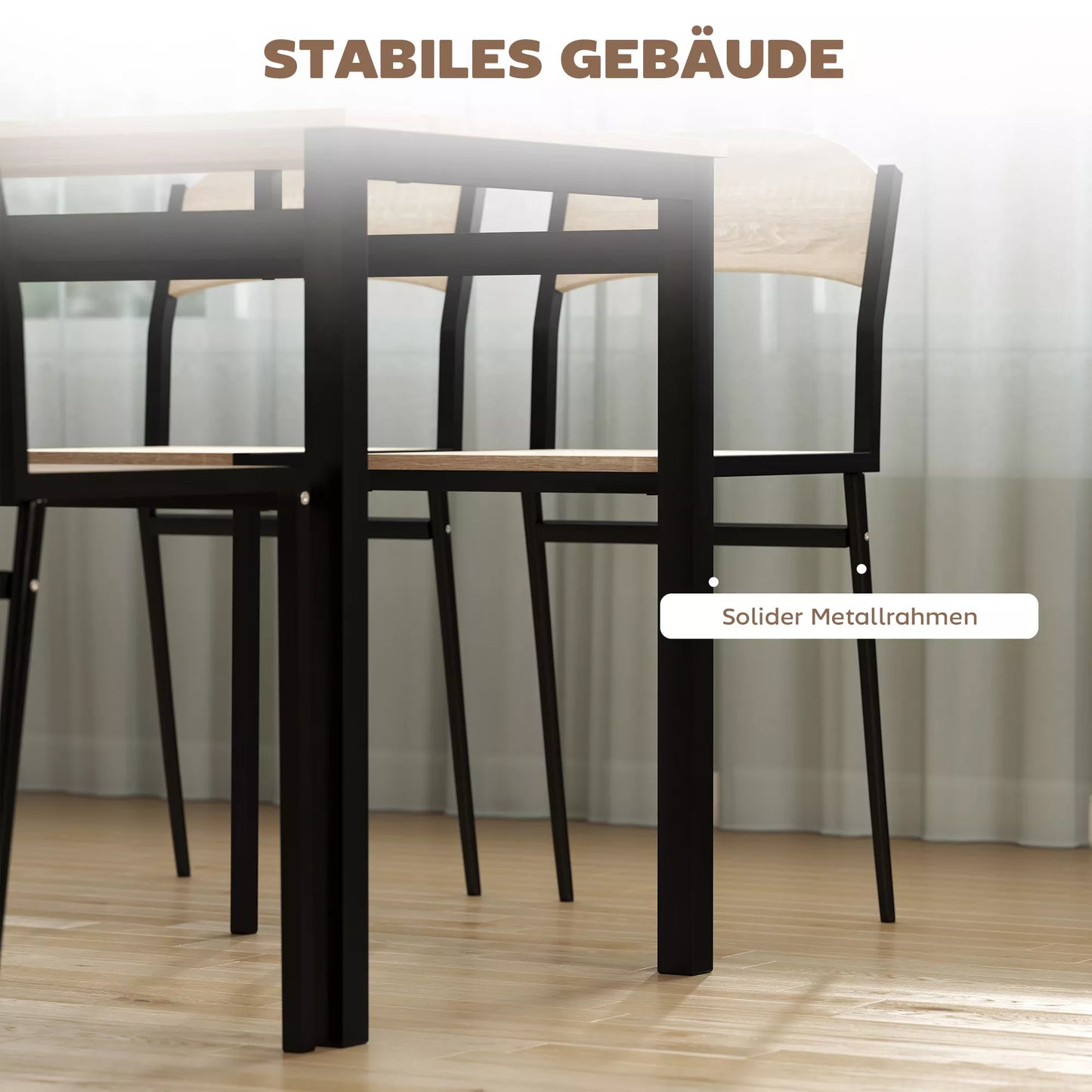 5 dalių valgomojo komplektas, valgomasis stalas su 4 kėdėmis, erdvę taupantis virtuvės stalo komplektas, sėdimoji grupė valgomajam, virtuvei, juodas