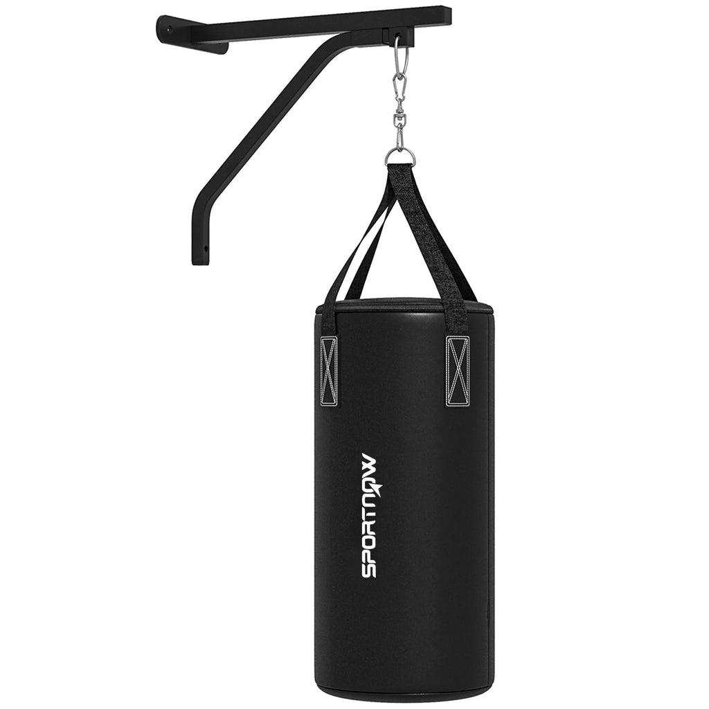 Bokso maišas, užpildomas, su sieniniu laikikliu, pirštinėmis ir tvarsciais, iki 45 kg, juodas