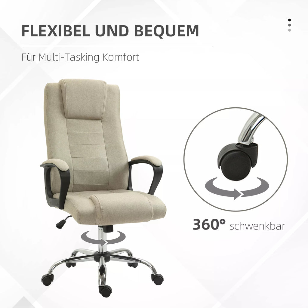 Biuro kėdė ergonomiška reguliuojama iki 120 kg, smėlio spalvos
