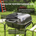 Uždarytas kepsninės dangtis su reguliuojama ventiliacijos anga