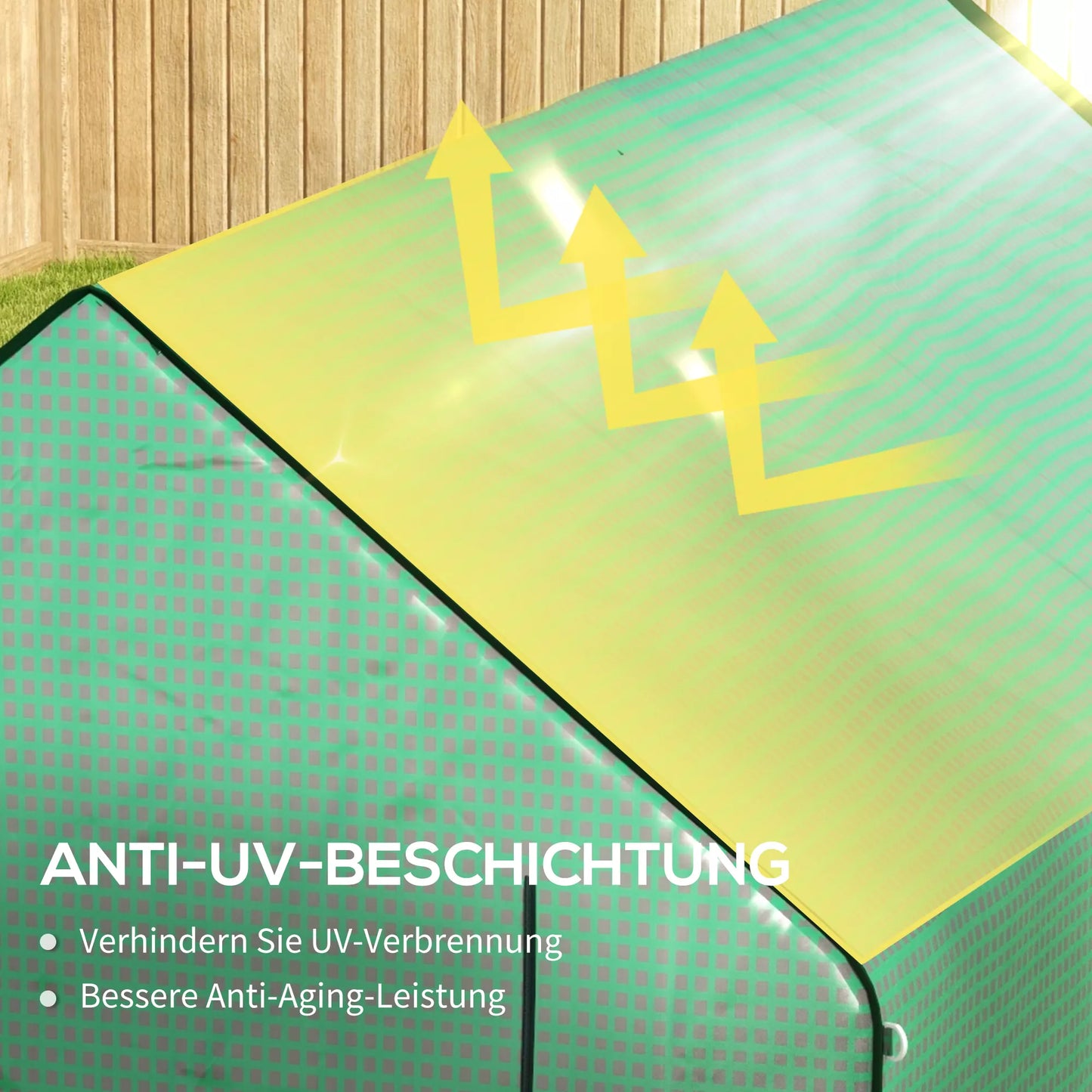 Šiltnamio atsarginis tentas, atsparus oro sąlygoms, atsparus UV spinduliams, 140 x 213 x 190 cm, žalias