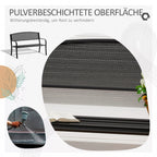 Sodo suolas Suolas Parko suolas 2 vietų Sodo plieninis Juodas P127 x G60 x A87 cm