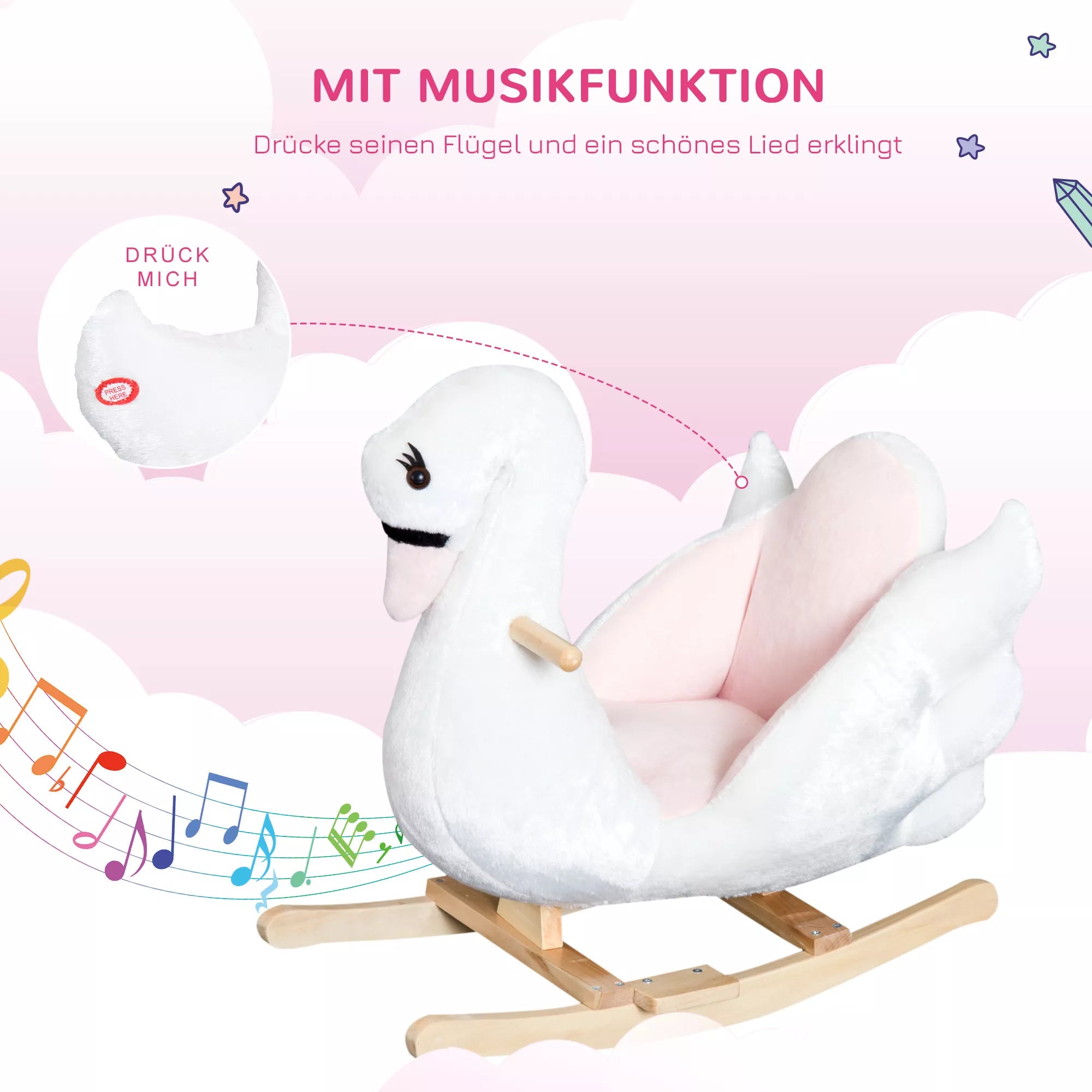 Schema su supūoklės muzikos funkcija paspaudus sparną
