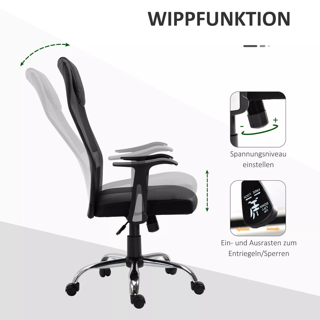 Biuro kėdė ergonomiška reguliuojamo aukščio juoda