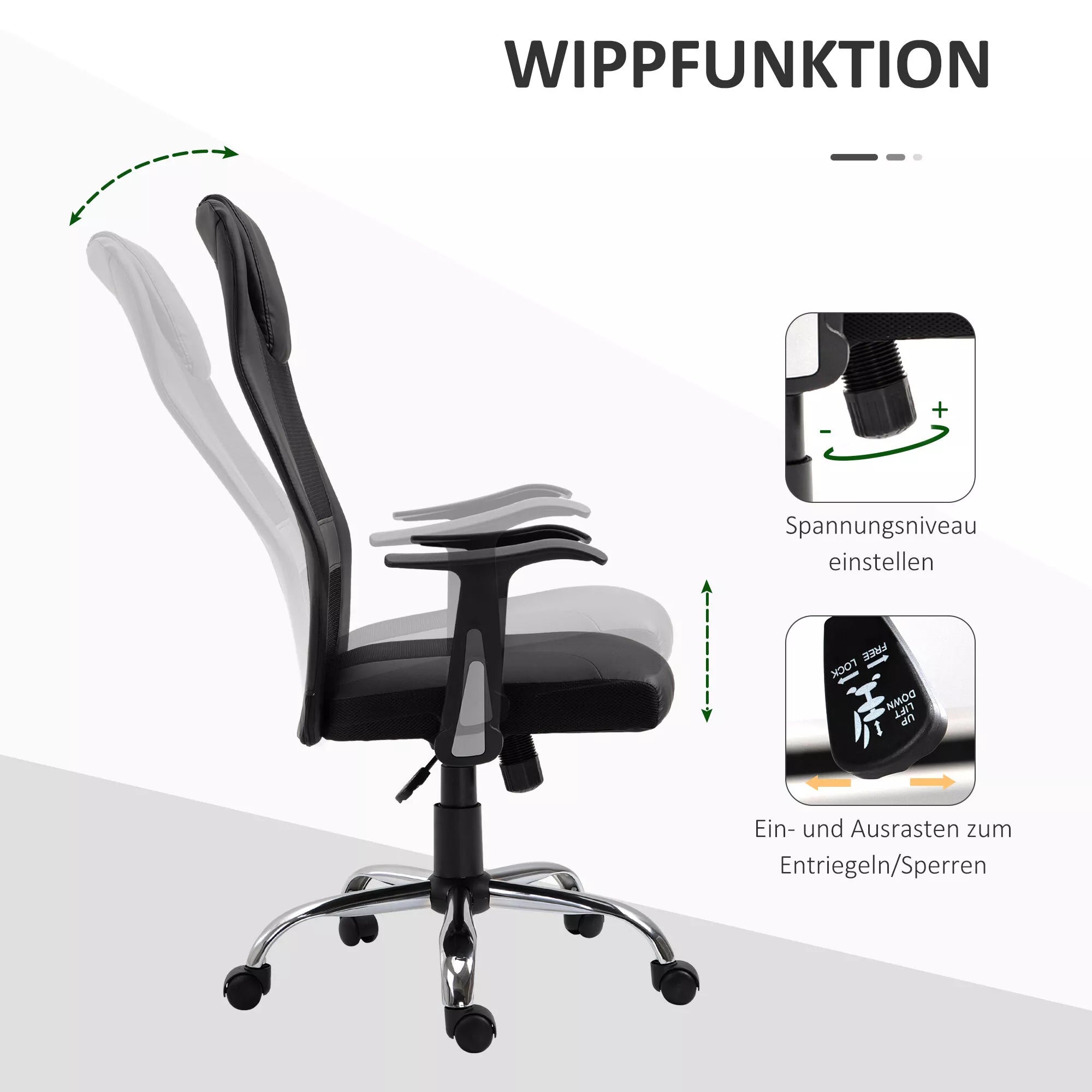 Biuro kėdė ergonomiška reguliuojamo aukščio juoda