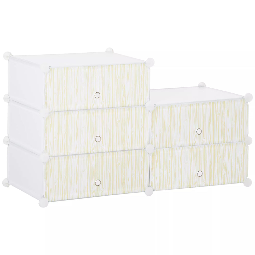 Modulinė lentynų sistema 12 porų batų, 49 cm x 36,5 cm x 108 cm, balta