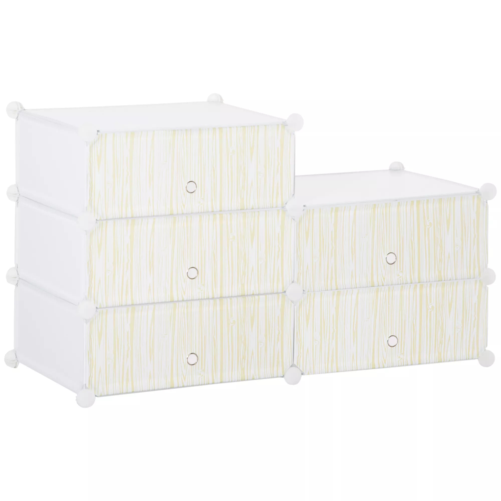 Modulinė lentynų sistema 12 porų batų, 49 cm x 36,5 cm x 108 cm, balta