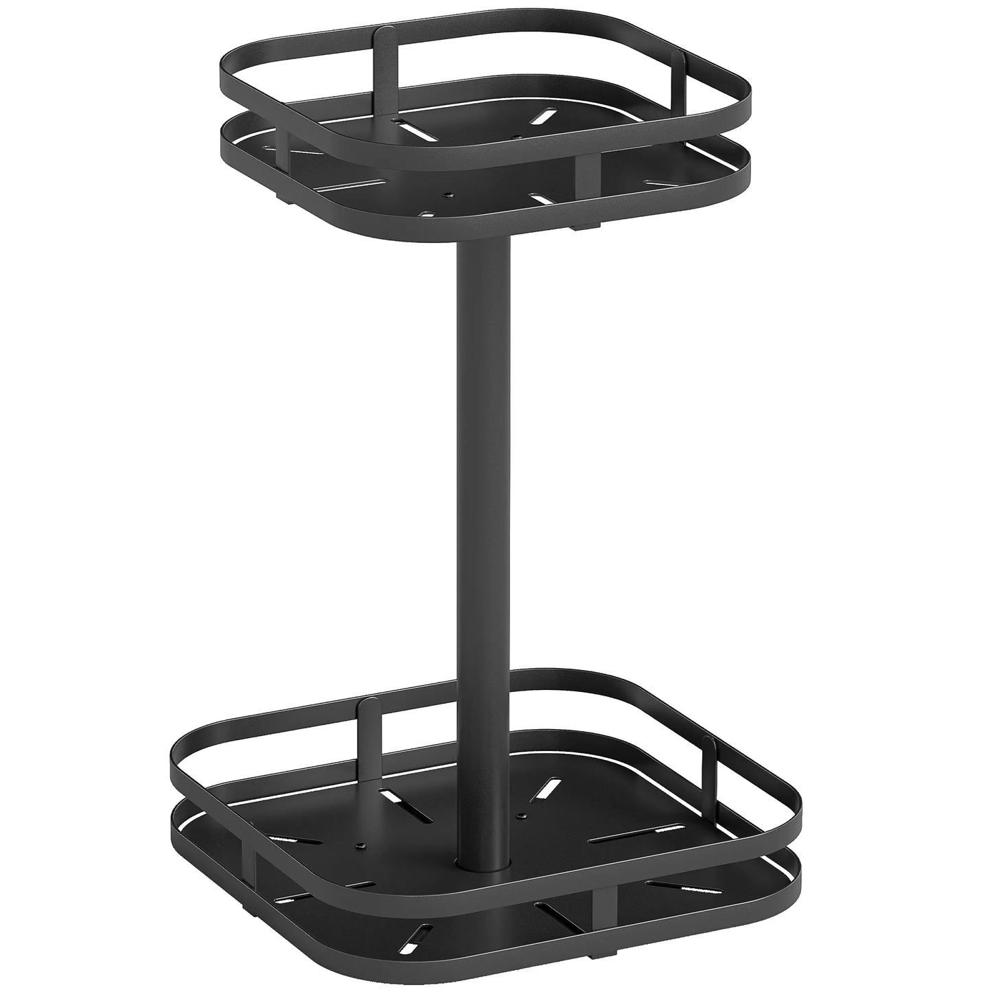 Pasukamas prieskonių stovas, 2 pakopų dizainas, siurbtuvės, metalas, juodas