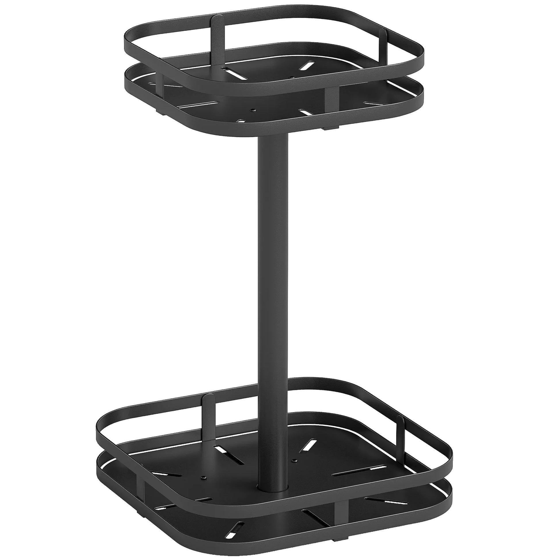 Pasukamas prieskonių stovas, 2 pakopų dizainas, siurbtuvės, metalas, juodas