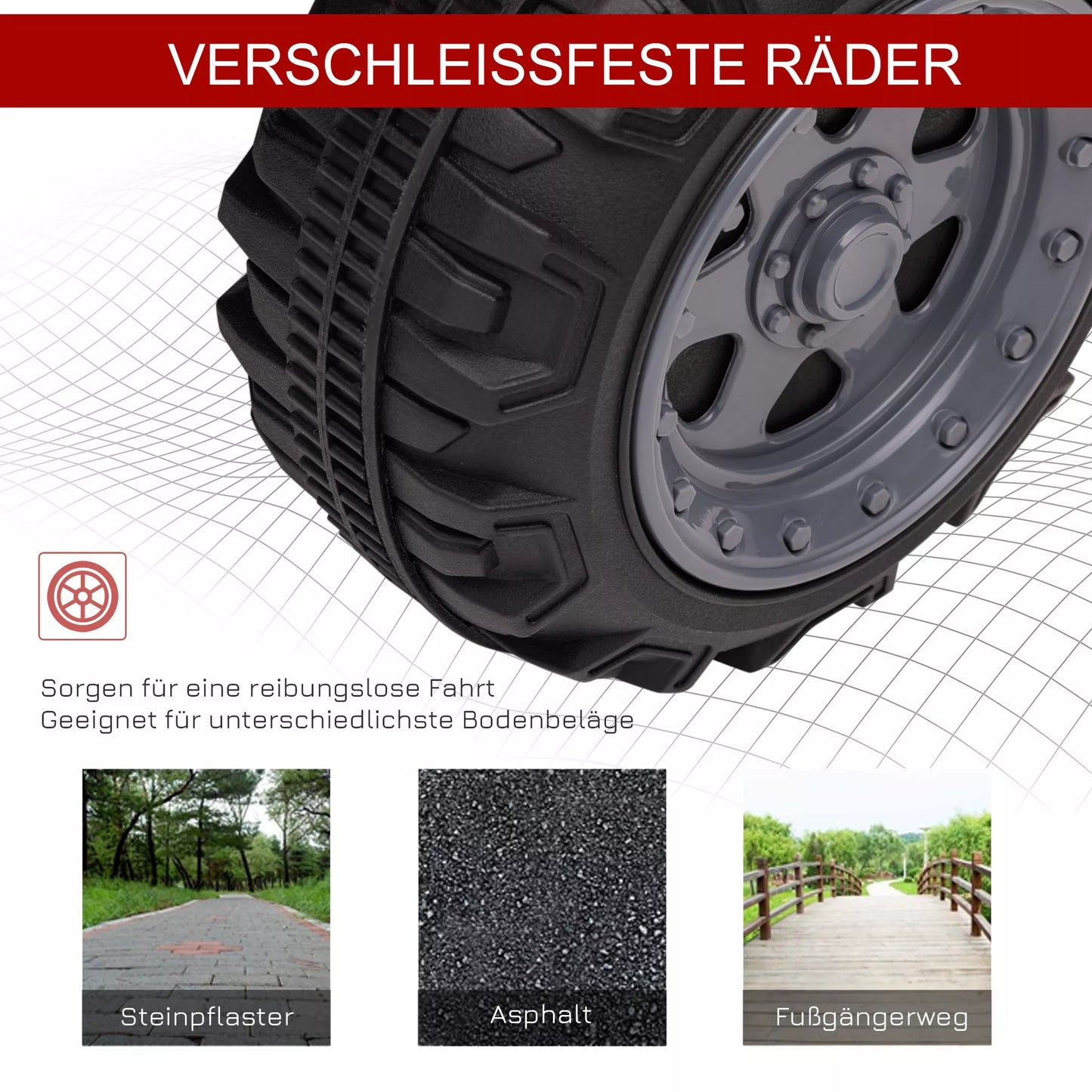 Elektrinis vaikiškas keturratis 6V su pirmyn funkcija, muzika, skirtas vaikams nuo 1,5-3 metų, raudonas