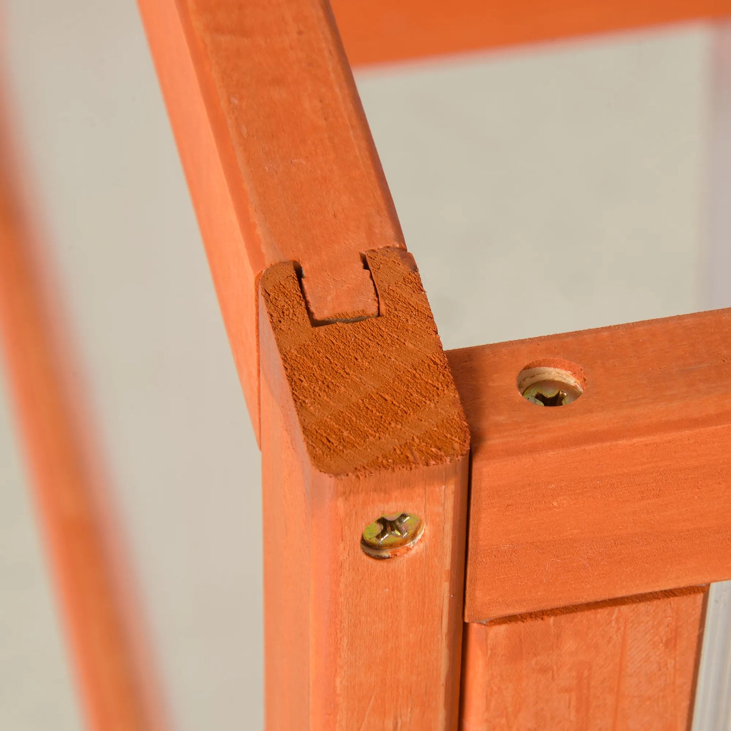 Medinis ir polikarbonato šiltnamis sodui 90 x 46 x 40 cm, atsparus oro sąlygoms, su dangčiu, daržo lysvės daigyklai, oranžinis