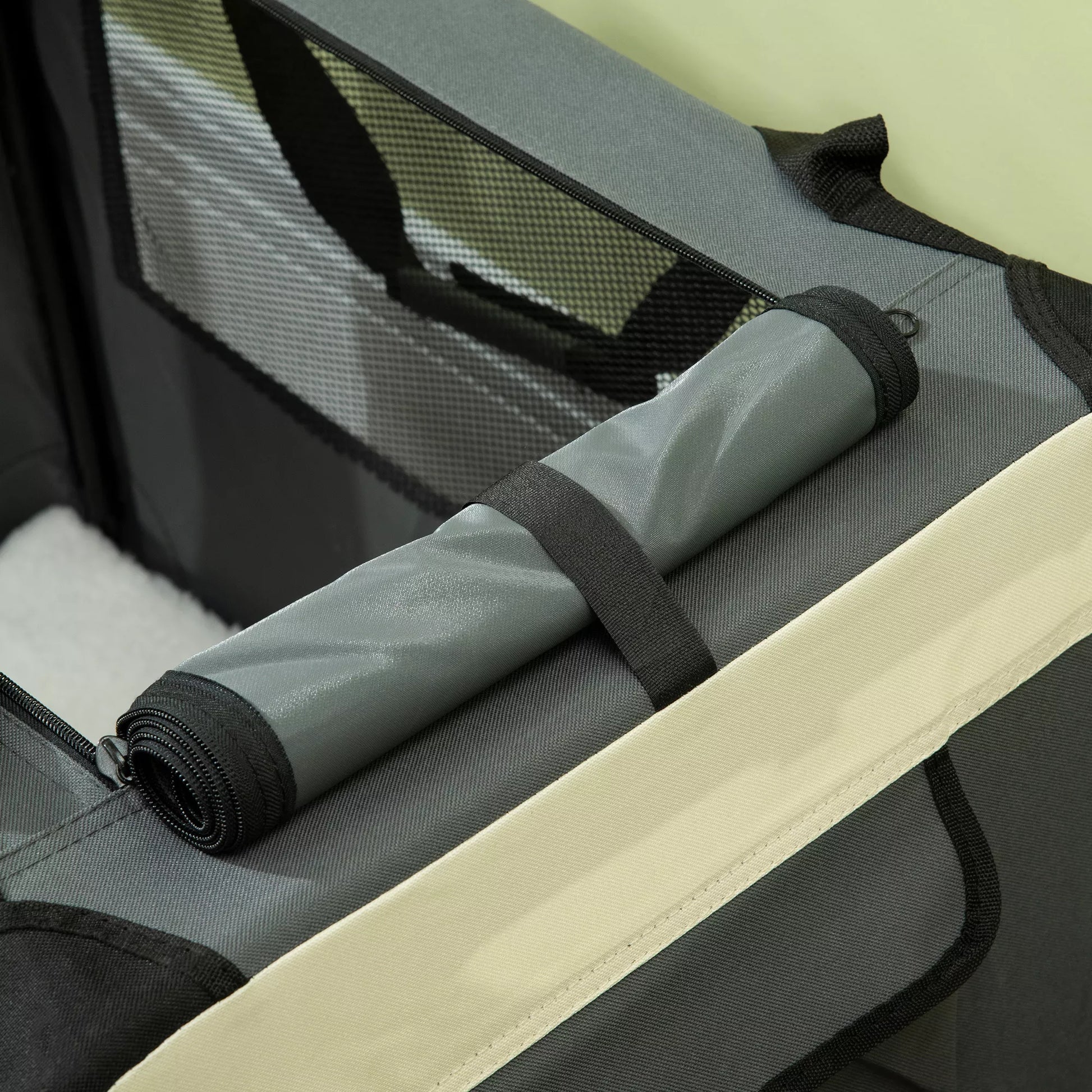 Transportavimo krepšys, transportavimo dėžė katėms ir mažiems šunims, sulankstoma, 3 durys, pilka, 70 x 51 x 50cm