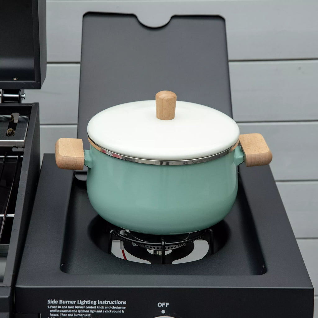 Dujinis grilis BBQ su 3 degikliais, kiekvienas po 3 kW Mobilus grilio vežimėlis su 4 ratais Grilio tinklelis Šoniniai stalai Slėgio mažintuvas Žarnos Spintelė Daugiafunkcinis Metalo Juodas 132,4 cm x 55 cm x 109 cm