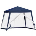 Sodo paviljonas, šventinis paviljonas, vakarėlių palapinė, atspari oro sąlygoms, su moskitine tinklele, metalas + poliesteris, mėlyna, 3 x 3 m