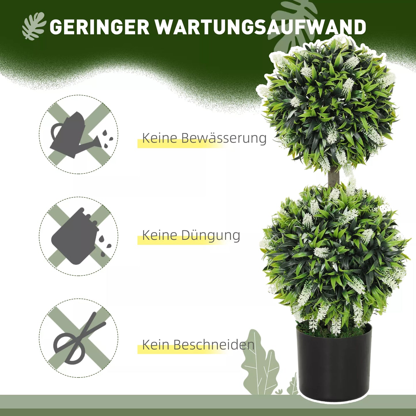 2 vnt. rinkinys Dirbtiniai augalai, UV spinduliams atsparūs dirbtiniai augalai vazone, 70 cm kambariniai augalai svetainei, sodui