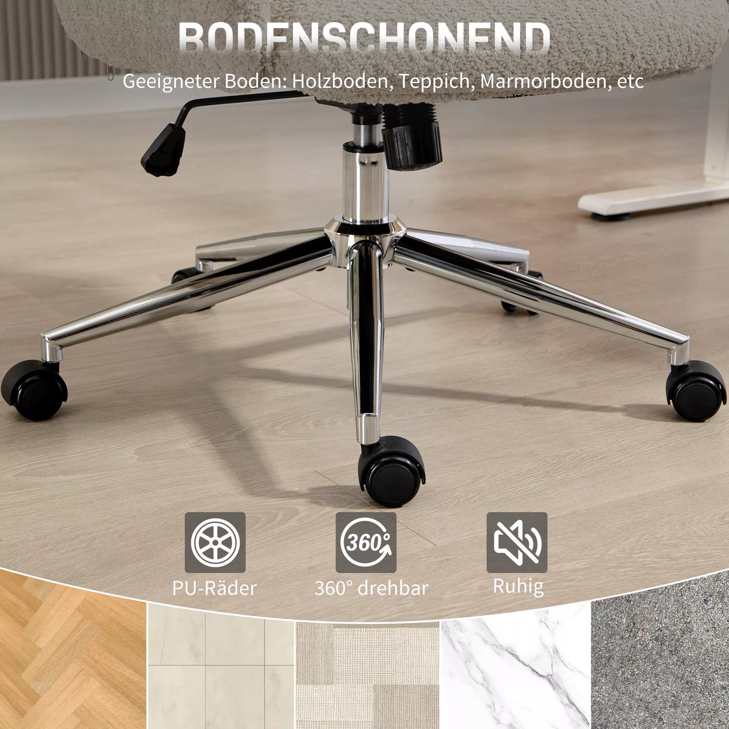 Ergonomiška biuro kėdė su reguliuojama galvos atrama, svyravimo funkcija, aukščio reguliavimu, pilkos ir baltos spalvos