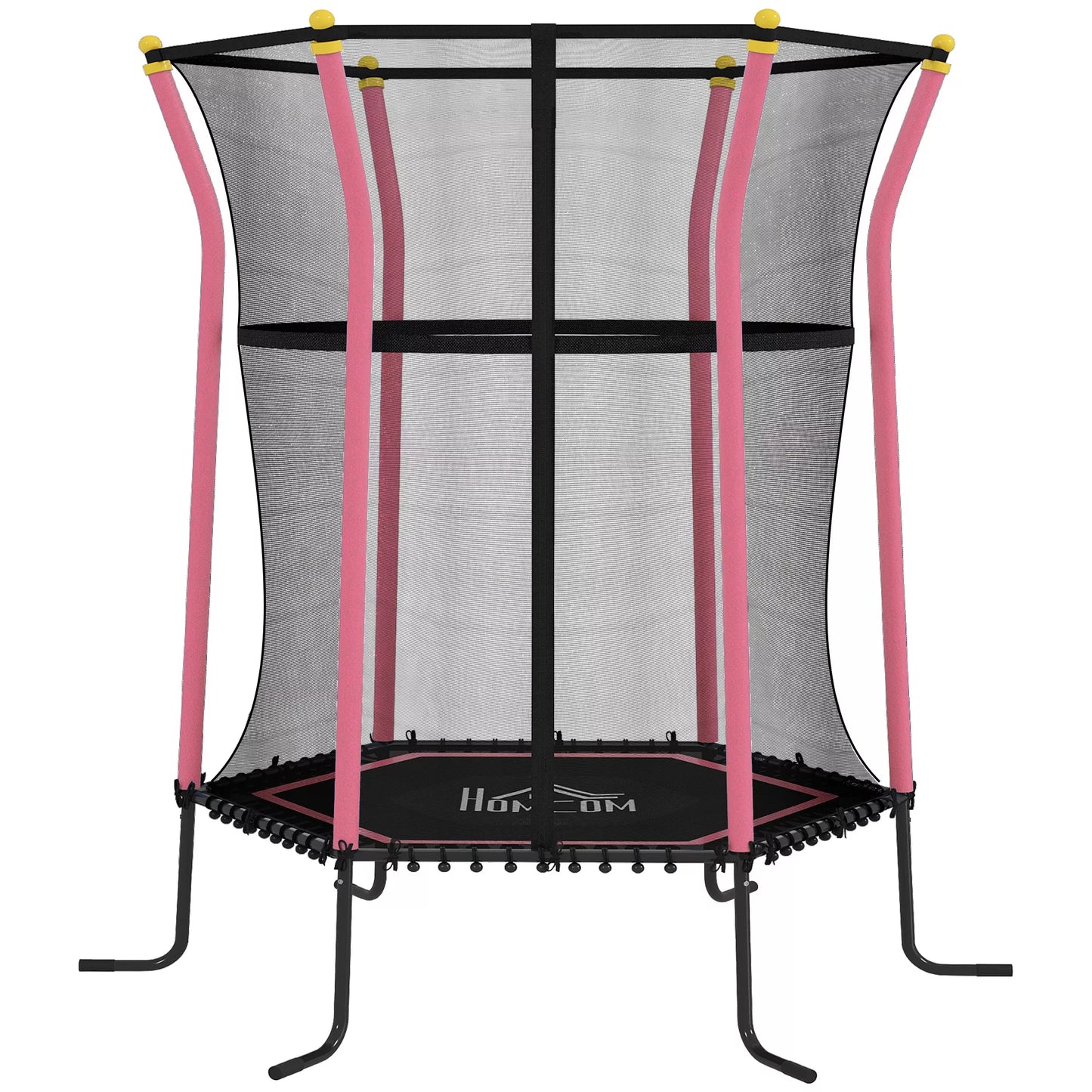 Batutas vaikams, Ø163,5 cm, su saugos tinklu, paminkštintas, plieninis, atlaikantis iki 50 kg