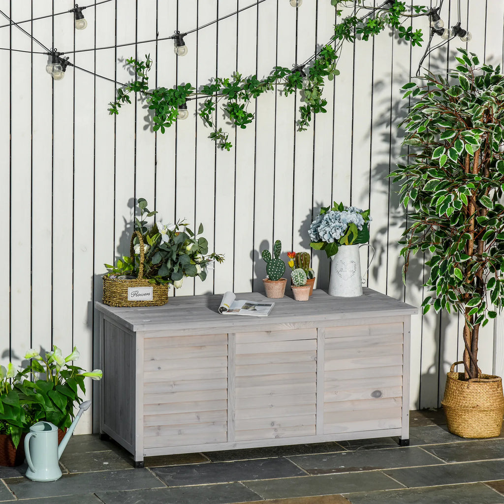 Sandėliavimo dėžė eglės medienos 127 x 56 x 60 cm, pilka