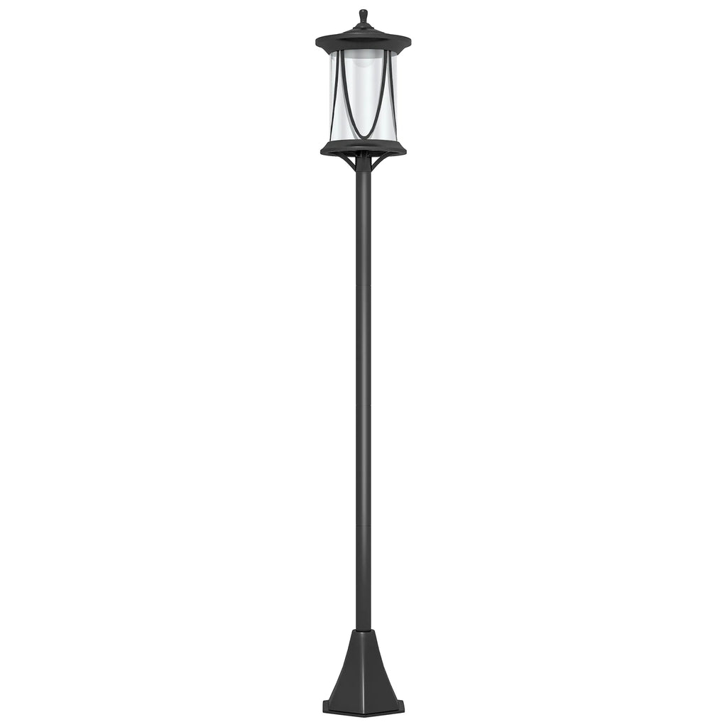 Saulės šviestuvas LED su automatiniu veikimu, 127 cm, juodas