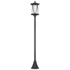 Saulės šviestuvas LED su automatiniu veikimu, 127 cm, juodas