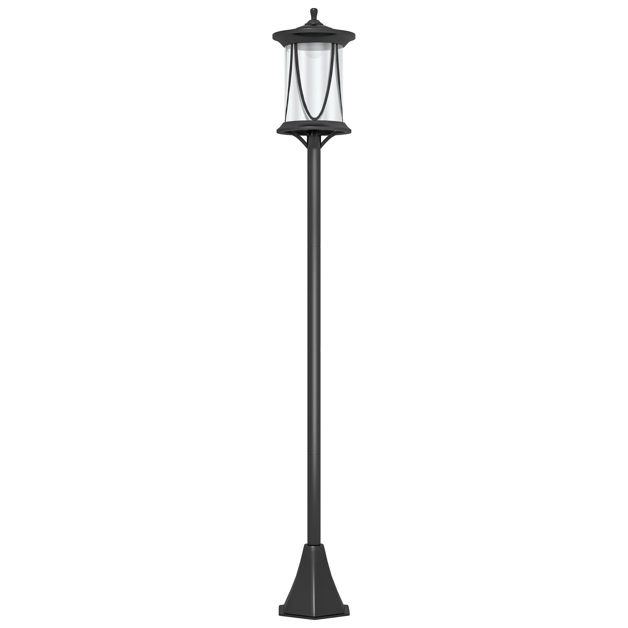 Saulės šviestuvas LED su automatiniu veikimu, 127 cm, juodas