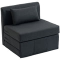 Sėdimas fotelis lova 2-in-1 sulankstomas 80x75 cm tamsiai pilkas