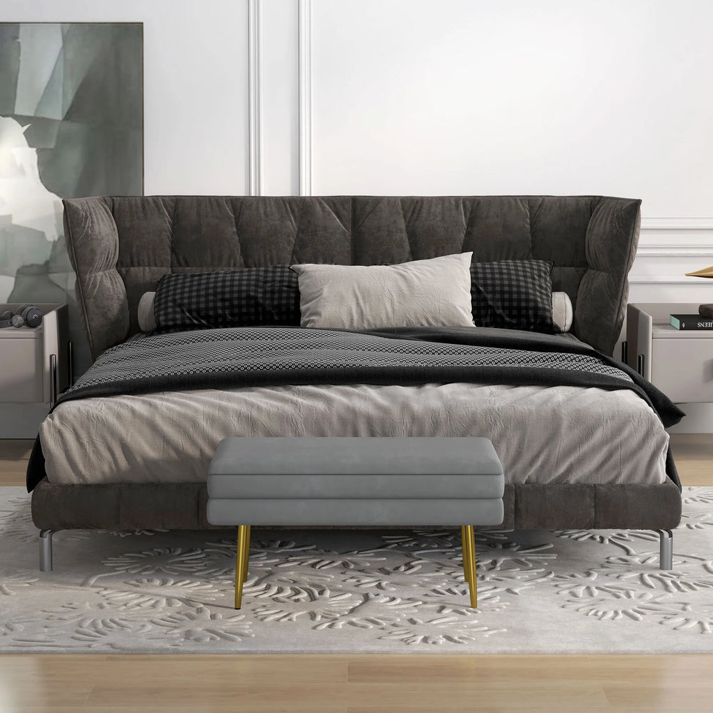 Sėdimoji sofa, su daiktų laikymo vieta, plieninė, 79,5 cm x 37,5 cm x 43 cm, tamsiai pilka