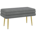 Sėdimoji sofa, su daiktų laikymo vieta, plieninė, 79,5 cm x 37,5 cm x 43 cm, tamsiai pilka