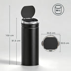Sensorinė šiukšliadėžė 50 l, automatinė atliekų dėžė, juoda