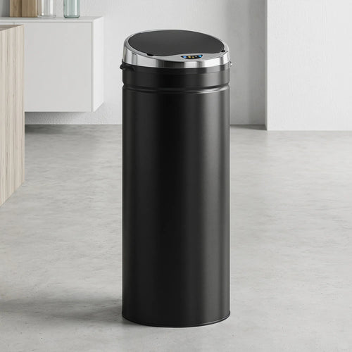 Sensorinė šiukšliadėžė 50 l, automatinė atliekų dėžė, juoda