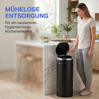Sensorinė šiukšliadėžė 50 l, automatinė atliekų dėžė, juoda
